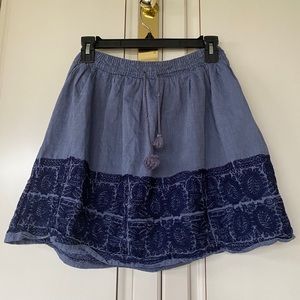 J. Crew Navy Lace Pattern Skirt